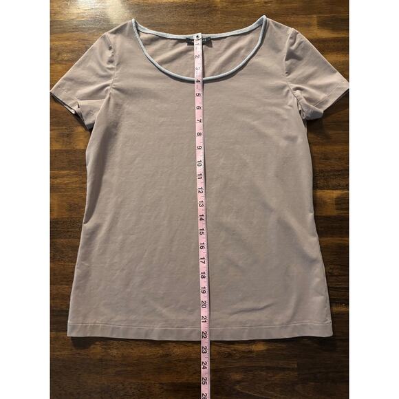 Lafayette 148 Women’s Small Top Short Sleeve Pullover Rolled Scoop Neck Stretch - Picture 7 of 7